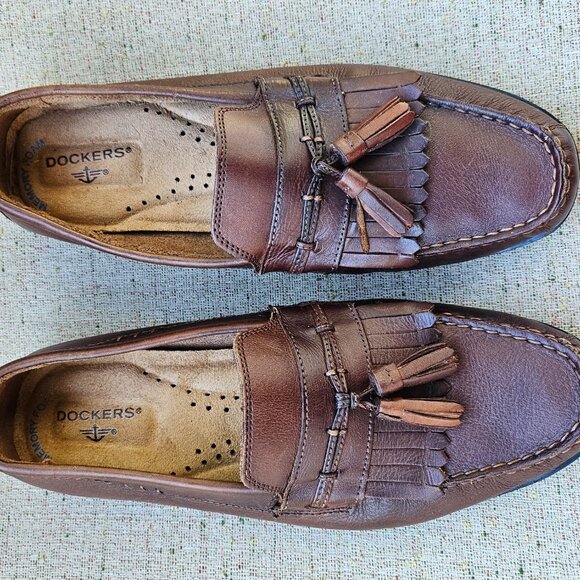 Dockers Men Brown Leather Upper Freestone Slip On Moccasin Shoes Size 9M main image 6